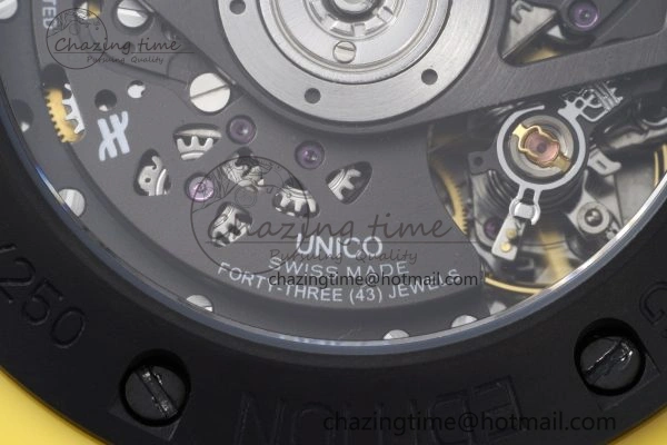 Big Bang Unico Yellow Magic Ceramic BBF 1:1 Best Edition Skeleton Dial on Yellow Rubber Strap A1280