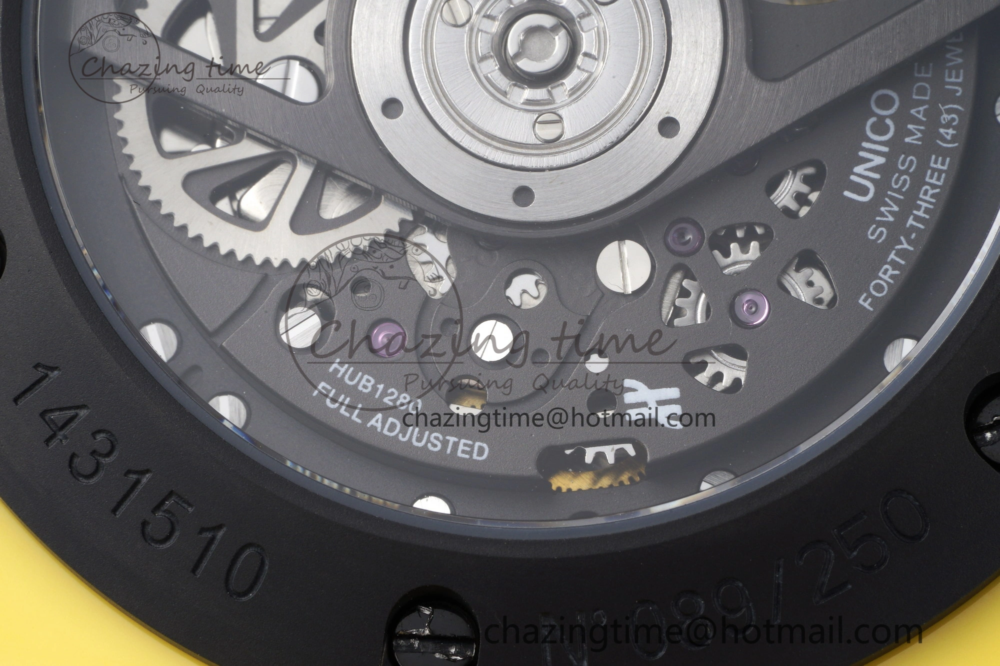 Big Bang Unico Yellow Magic Ceramic BBF 1:1 Best Edition Skeleton Dial on Yellow Rubber Strap A1280