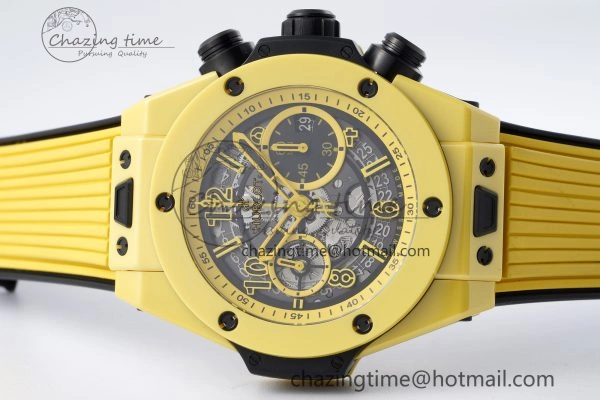 Big Bang Unico Yellow Magic Ceramic BBF 1:1 Best Edition Skeleton Dial on Yellow Rubber Strap A1280