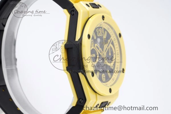 Big Bang Unico Yellow Magic Ceramic BBF 1:1 Best Edition Skeleton Dial on Yellow Rubber Strap A1280