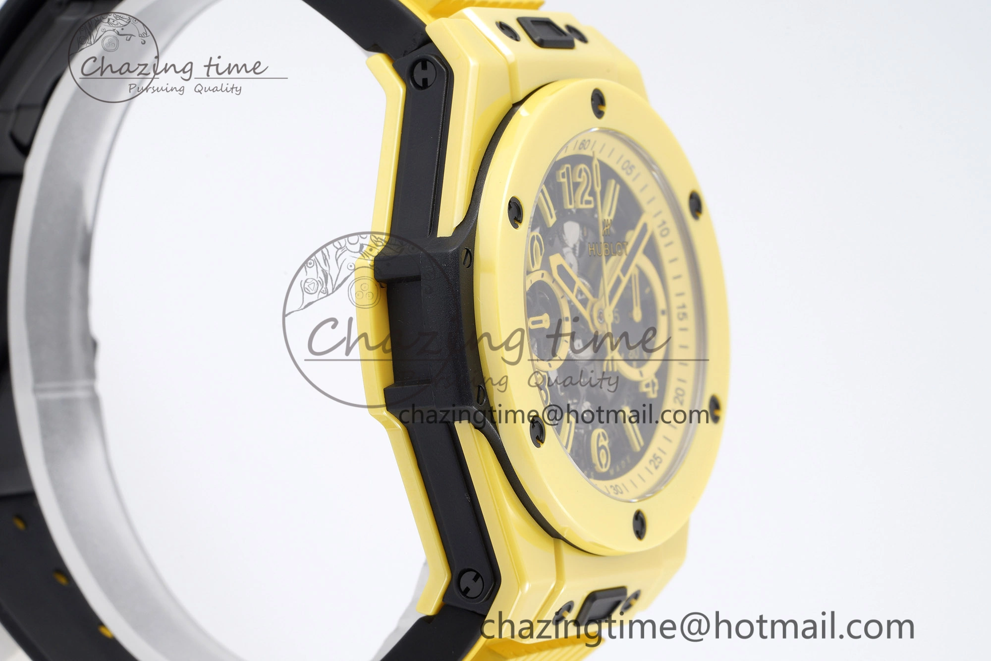 Big Bang Unico Yellow Magic Ceramic BBF 1:1 Best Edition Skeleton Dial on Yellow Rubber Strap A1280