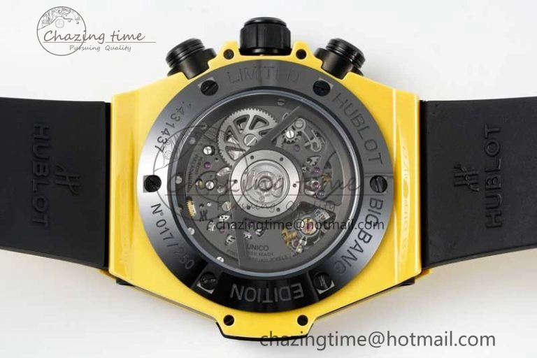 Big Bang Unico Yellow Magic Ceramic ZF 1:1 Best Edition Skeleton Dial on Yellow Rubber Strap A1280