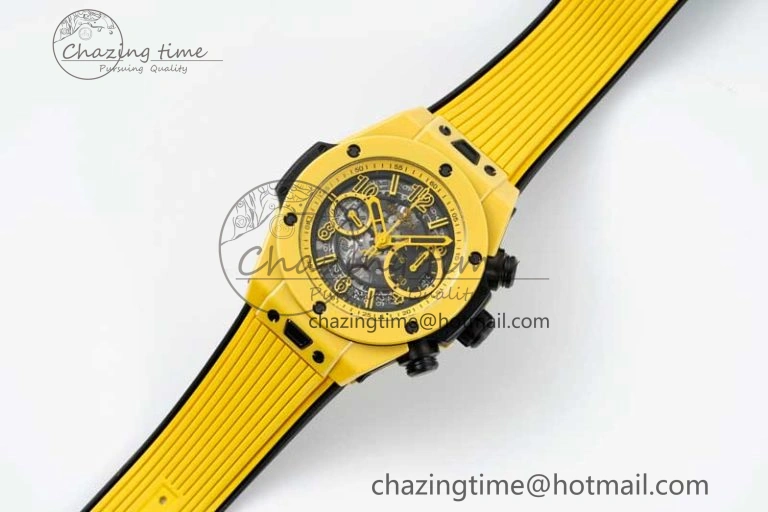 Big Bang Unico Yellow Magic Ceramic ZF 1:1 Best Edition Skeleton Dial on Yellow Rubber Strap A1280