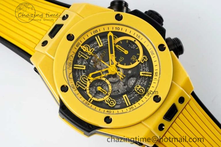 Big Bang Unico Yellow Magic Ceramic ZF 1:1 Best Edition Skeleton Dial on Yellow Rubber Strap A1280