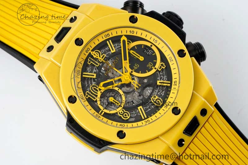 Big Bang Unico Yellow Magic Ceramic ZF 1:1 Best Edition Skeleton Dial on Yellow Rubber Strap A1280