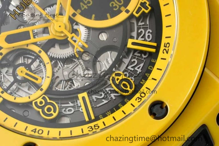 Big Bang Unico Yellow Magic Ceramic ZF 1:1 Best Edition Skeleton Dial on Yellow Rubber Strap A1280