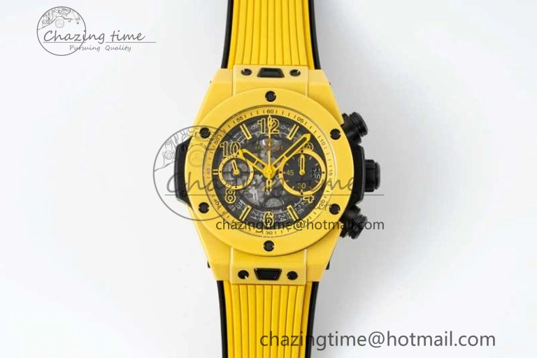Big Bang Unico Yellow Magic Ceramic ZF 1:1 Best Edition Skeleton Dial on Yellow Rubber Strap A1280