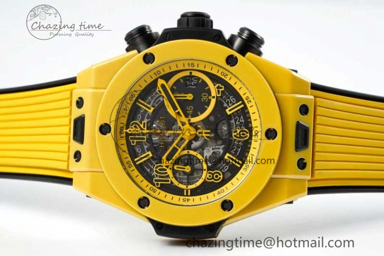 Big Bang Unico Yellow Magic Ceramic ZF 1:1 Best Edition Skeleton Dial on Yellow Rubber Strap A1280