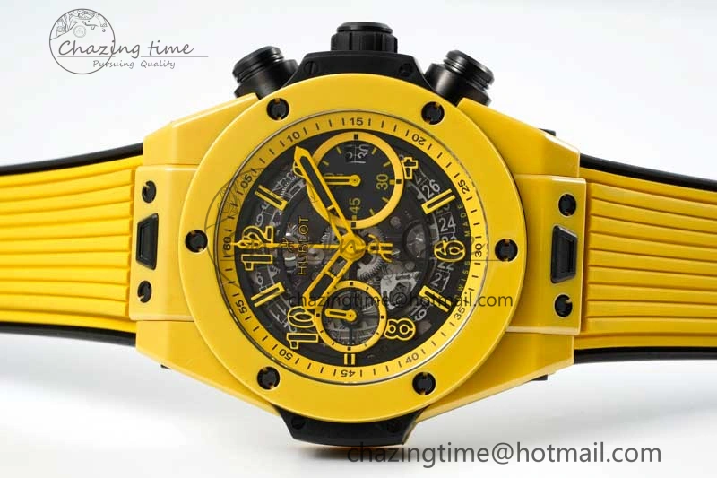 Big Bang Unico Yellow Magic Ceramic ZF 1:1 Best Edition Skeleton Dial on Yellow Rubber Strap A1280