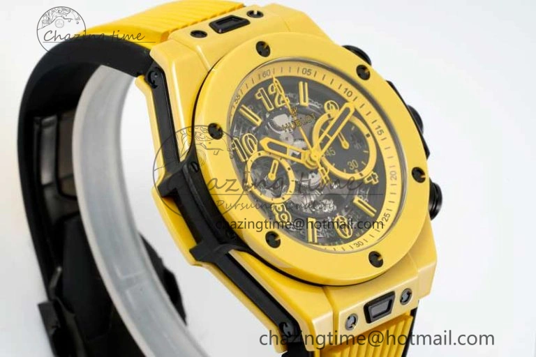 Big Bang Unico Yellow Magic Ceramic ZF 1:1 Best Edition Skeleton Dial on Yellow Rubber Strap A1280