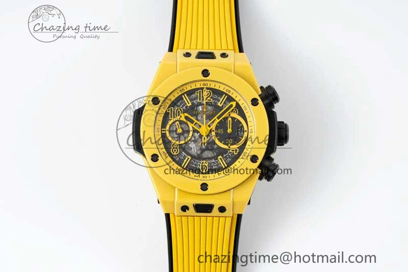 Big Bang Unico Yellow Magic Ceramic ZF 1:1 Best Edition Skeleton Dial on Yellow Rubber Strap A1280