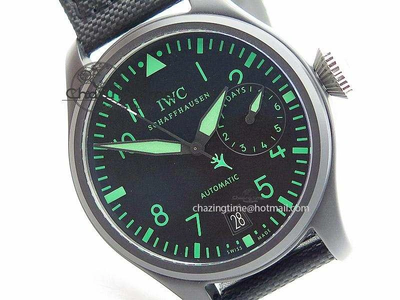 Big Pilot 5019 Ceramic Case Black Dial Green Markers Asian 23J