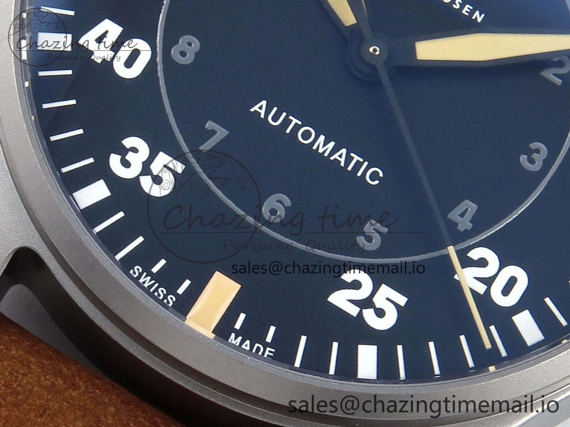 Big Pilot IW329701 M+F 1:1 Best Edition Black Dial on Brown Leather Strap MY8205