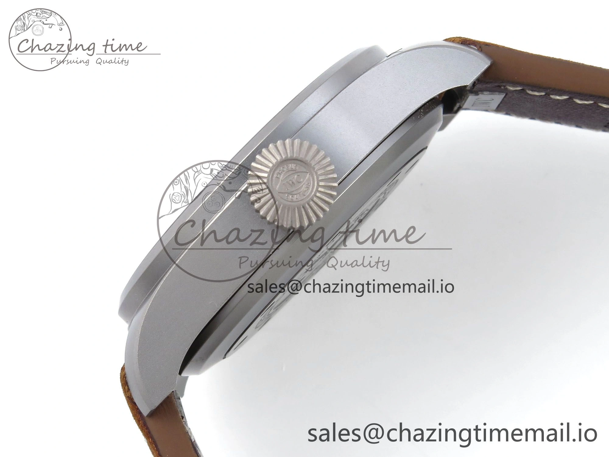 Big Pilot IW329701 M+F 1:1 Best Edition Black Dial on Brown Leather Strap MY8205