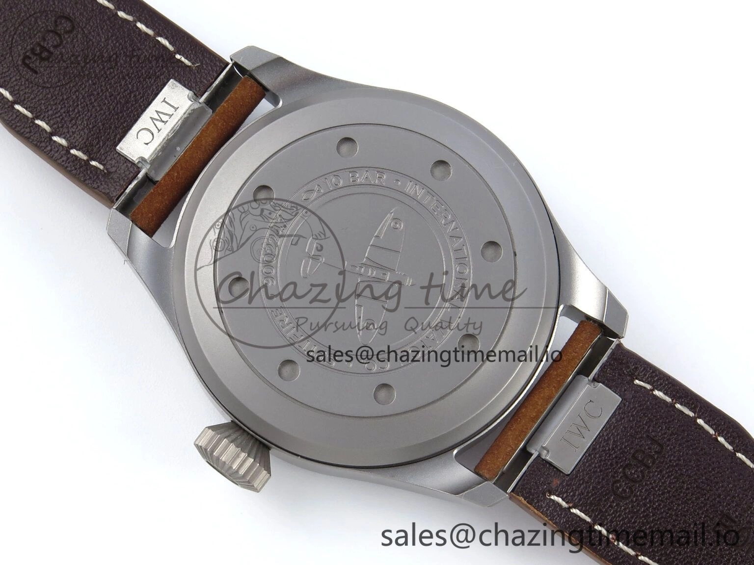 Big Pilot IW329701 M+F 1:1 Best Edition Black Dial on Brown Leather Strap MY8205