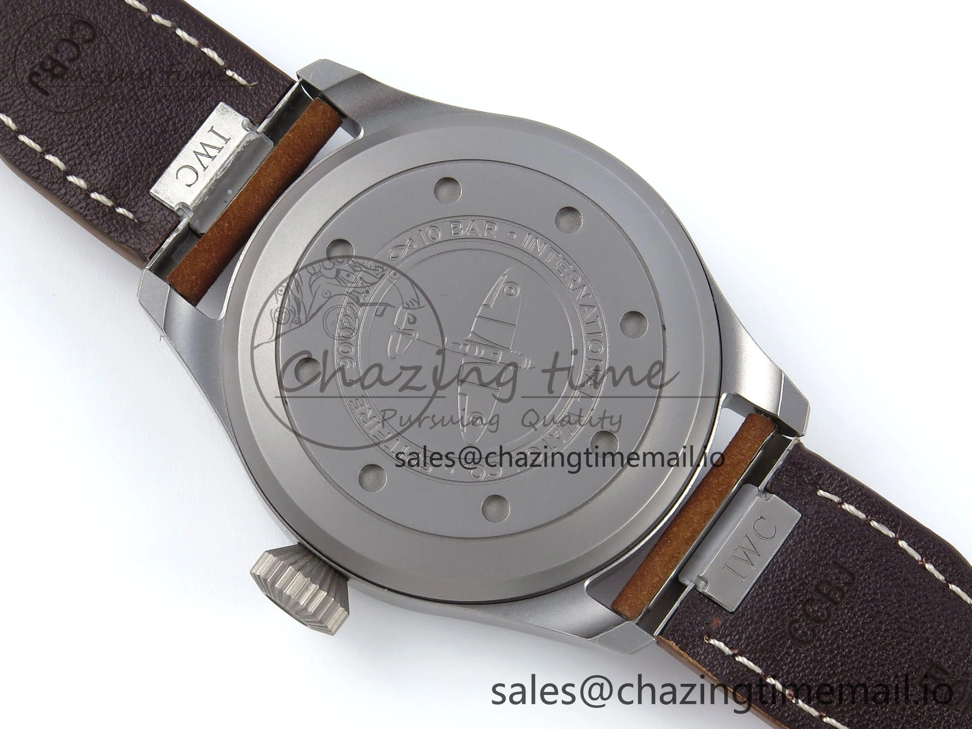 Big Pilot IW329701 M+F 1:1 Best Edition Black Dial on Brown Leather Strap MY8205
