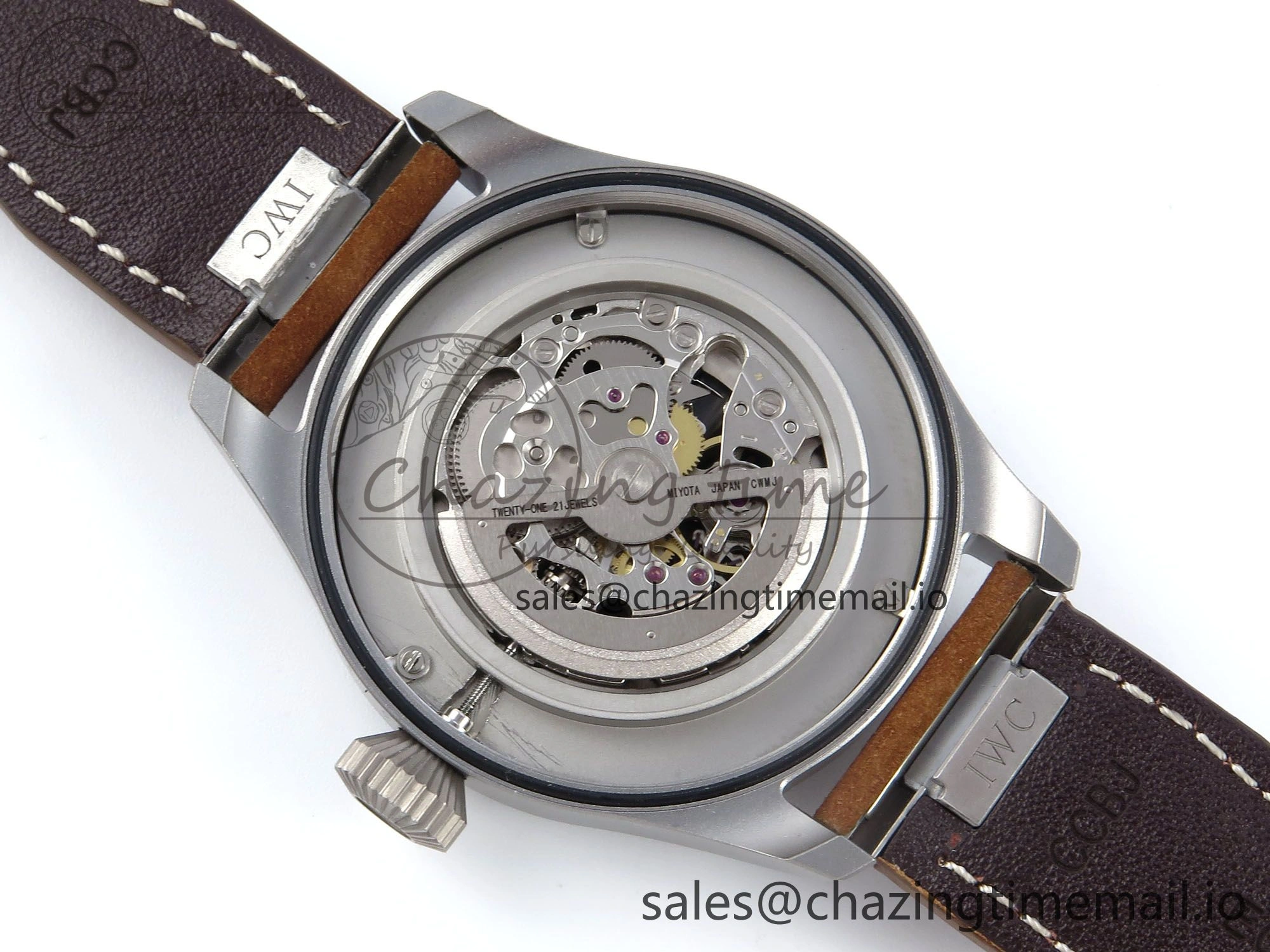 Big Pilot IW329701 M+F 1:1 Best Edition Black Dial on Brown Leather Strap MY8205