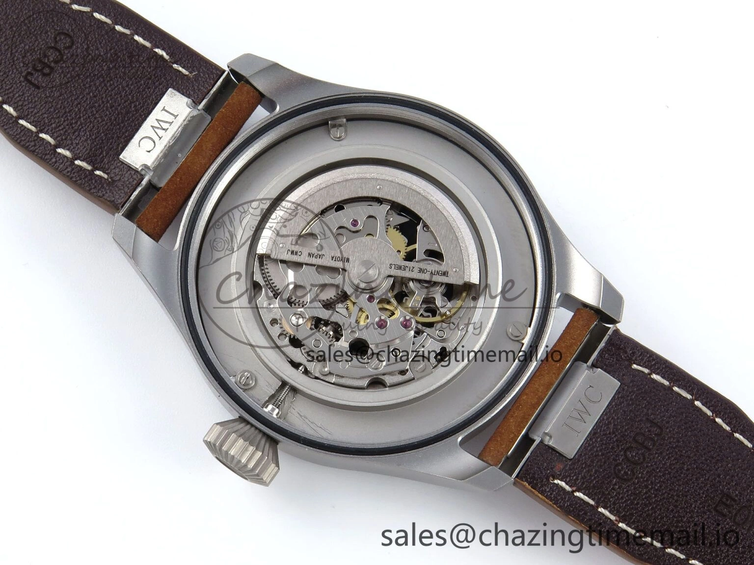 Big Pilot IW329701 M+F 1:1 Best Edition Black Dial on Brown Leather Strap MY8205