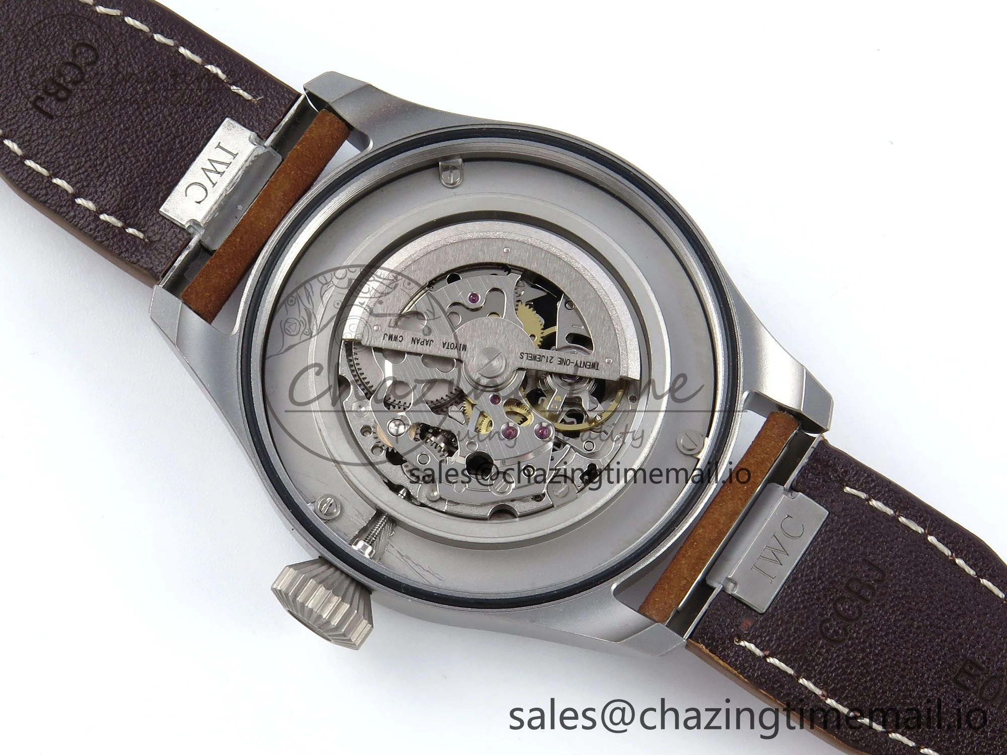 Big Pilot IW329701 M+F 1:1 Best Edition Black Dial on Brown Leather Strap MY8205