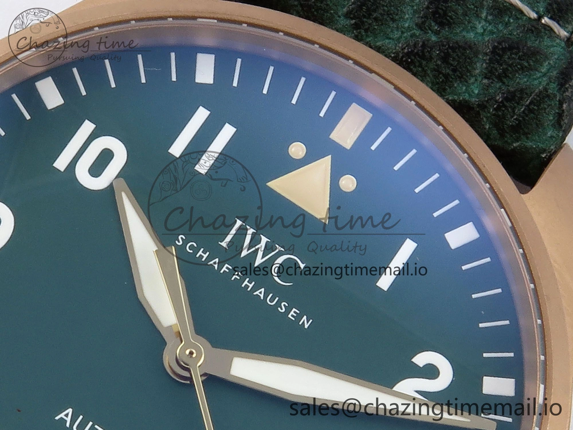 Big Pilot IW329702 M+F 1:1 Best Edition Green Dial on Green Leather Strap MY8205