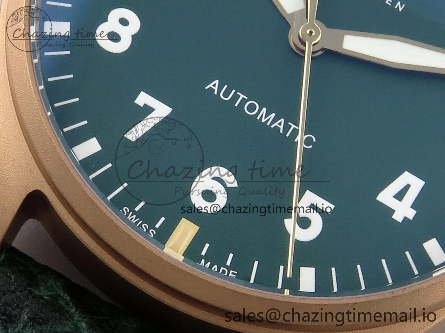 Big Pilot IW329702 M+F 1:1 Best Edition Green Dial on Green Leather Strap MY8205