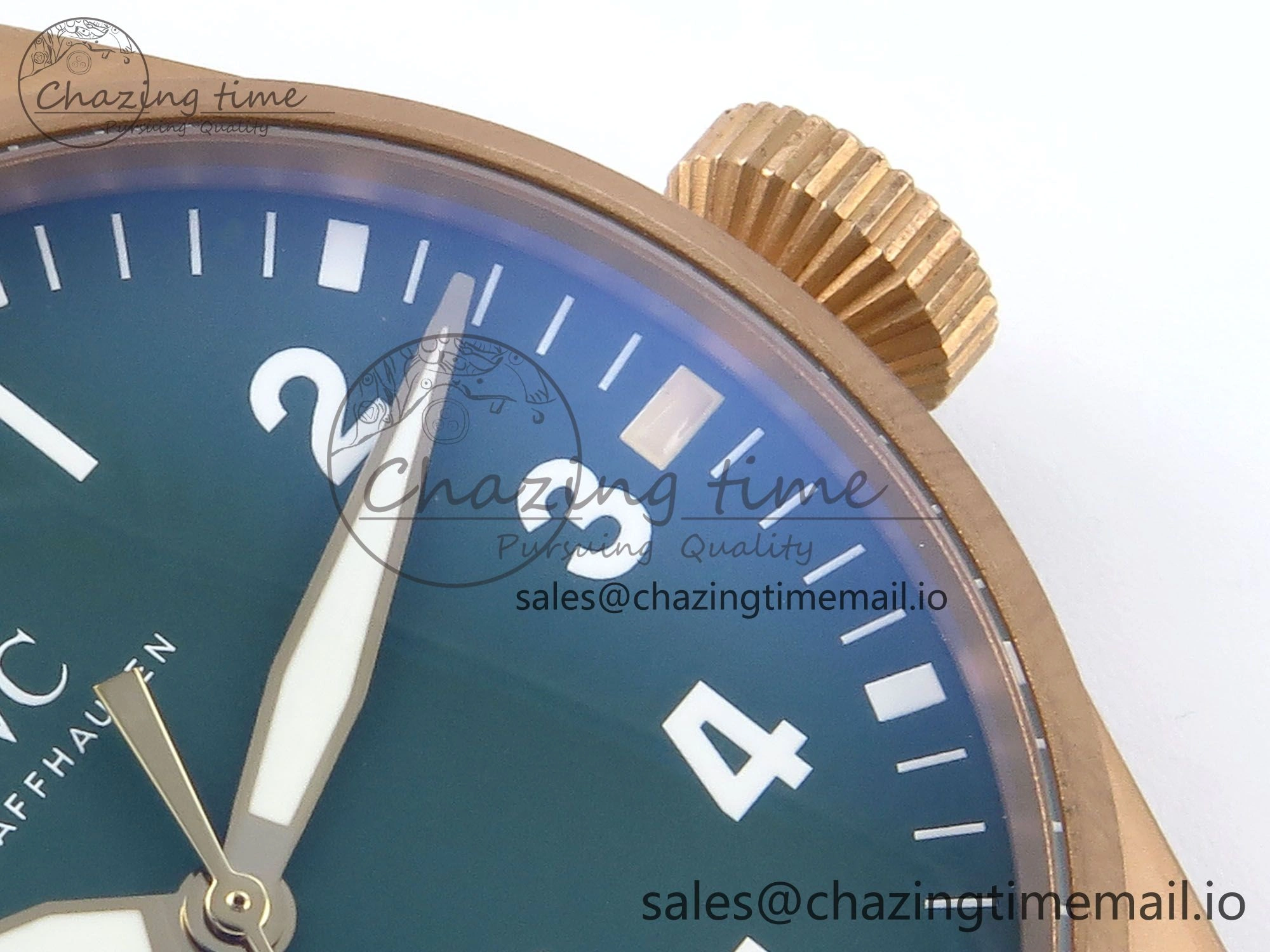 Big Pilot IW329702 M+F 1:1 Best Edition Green Dial on Green Leather Strap MY8205