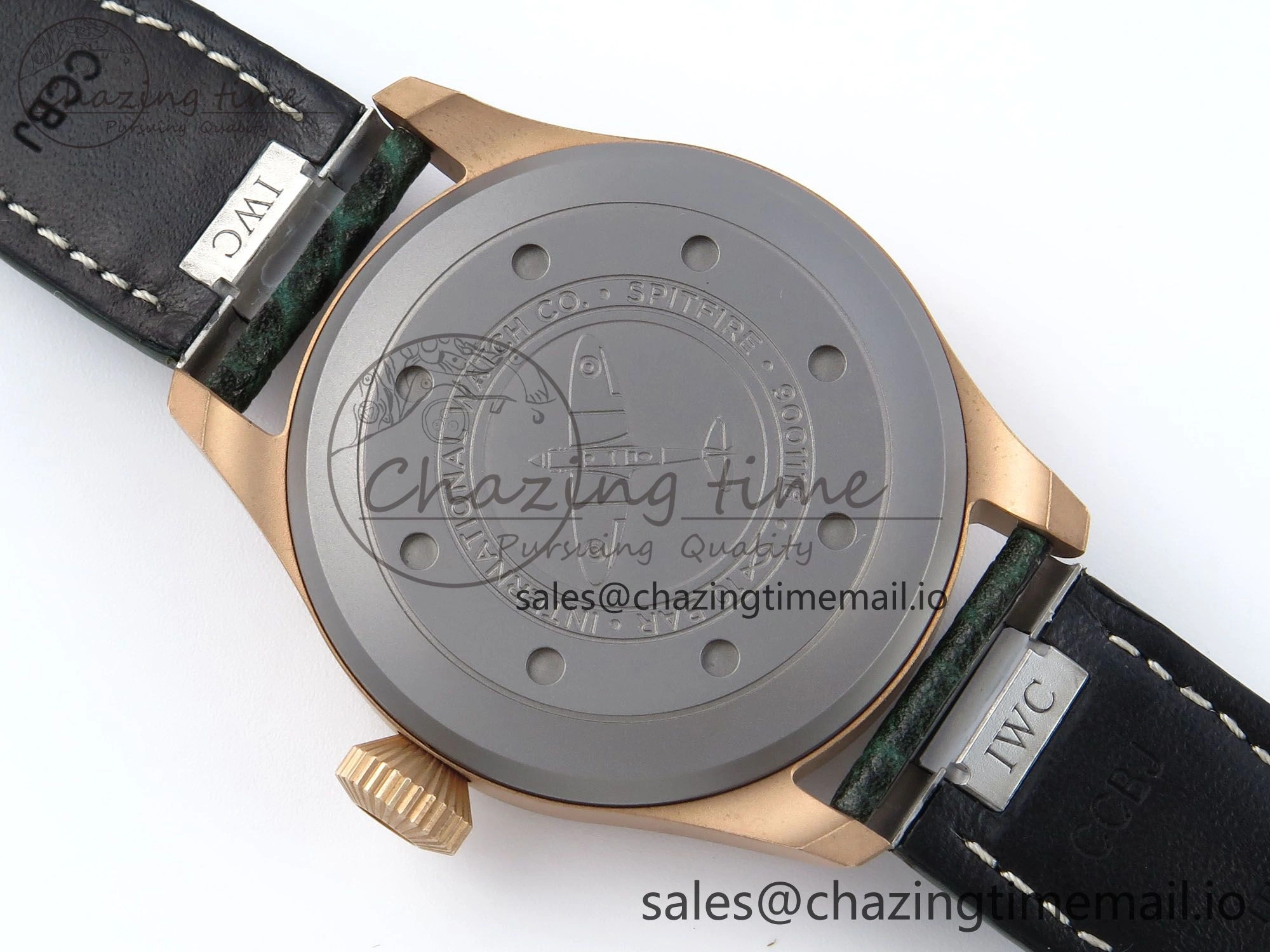 Big Pilot IW329702 M+F 1:1 Best Edition Green Dial on Green Leather Strap MY8205