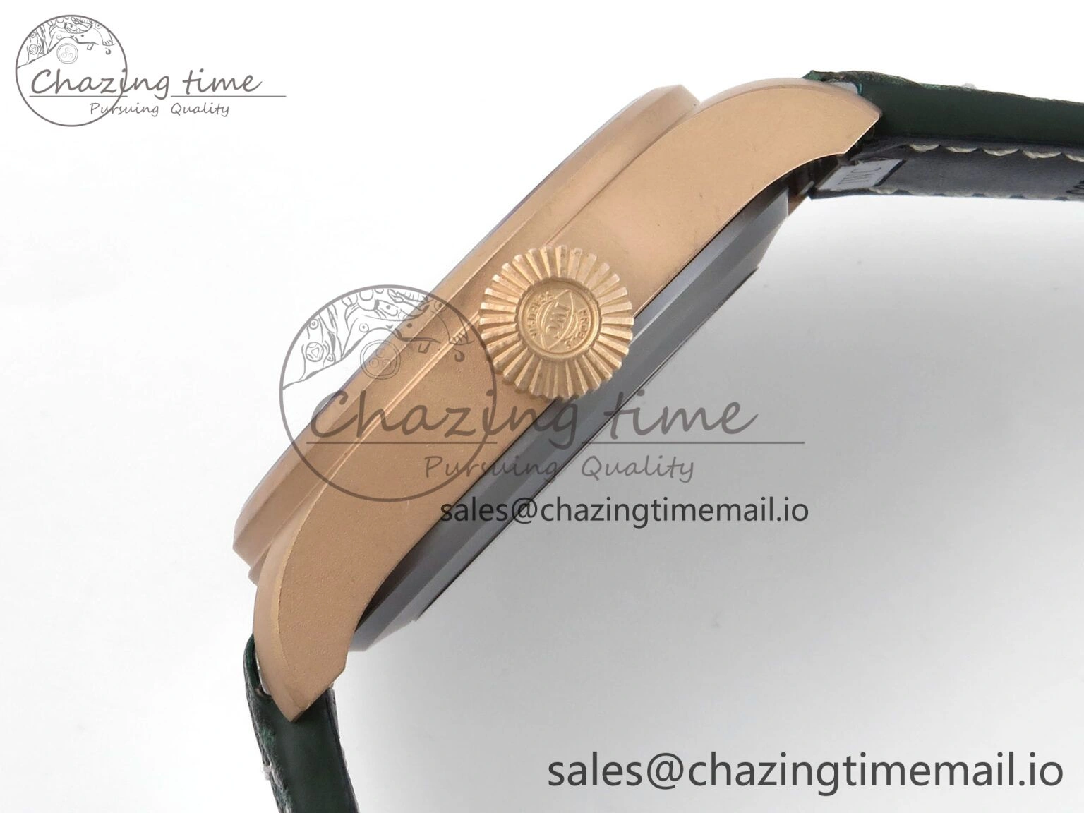 Big Pilot IW329702 M+F 1:1 Best Edition Green Dial on Green Leather Strap MY8205