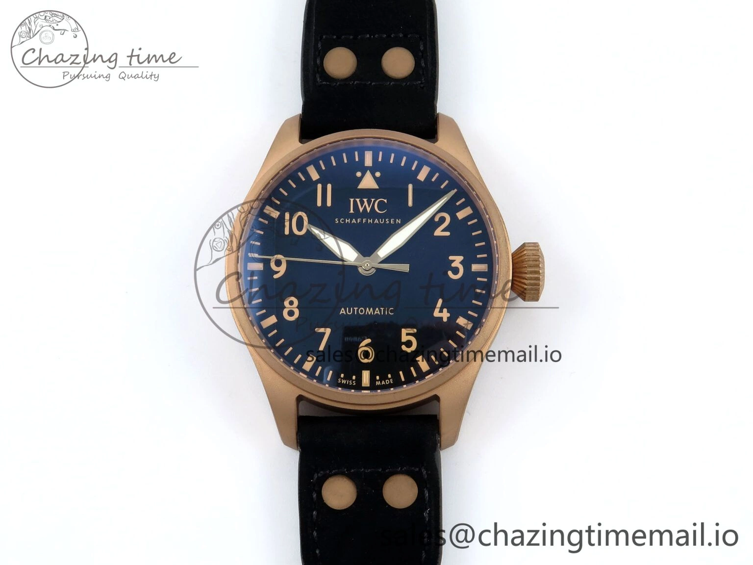Big Pilot IW329703 M+F 1:1 Best Edition Black Dial on Black Nylon Strap MY8205