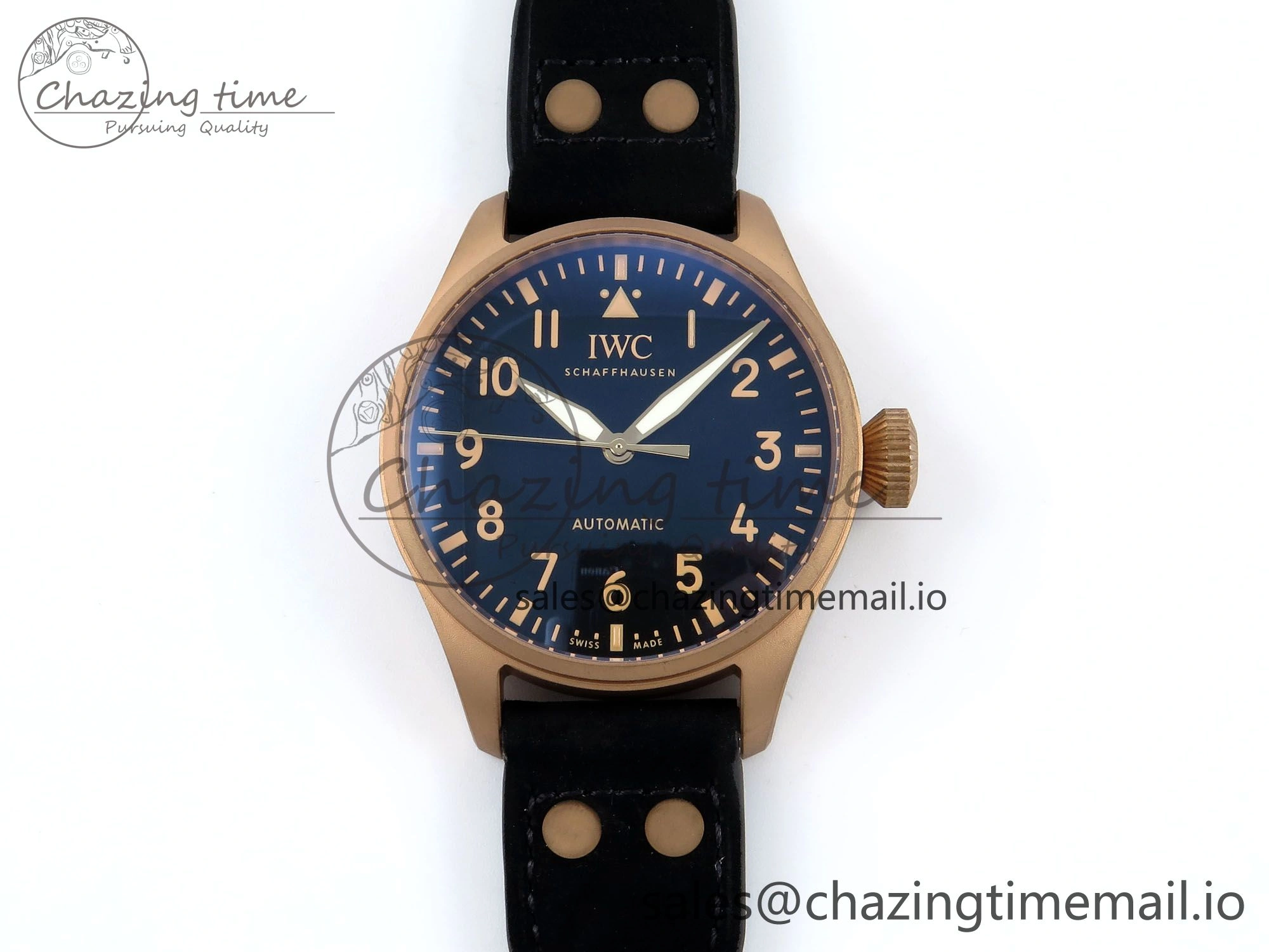 Big Pilot IW329703 M+F 1:1 Best Edition Black Dial on Black Nylon Strap MY8205