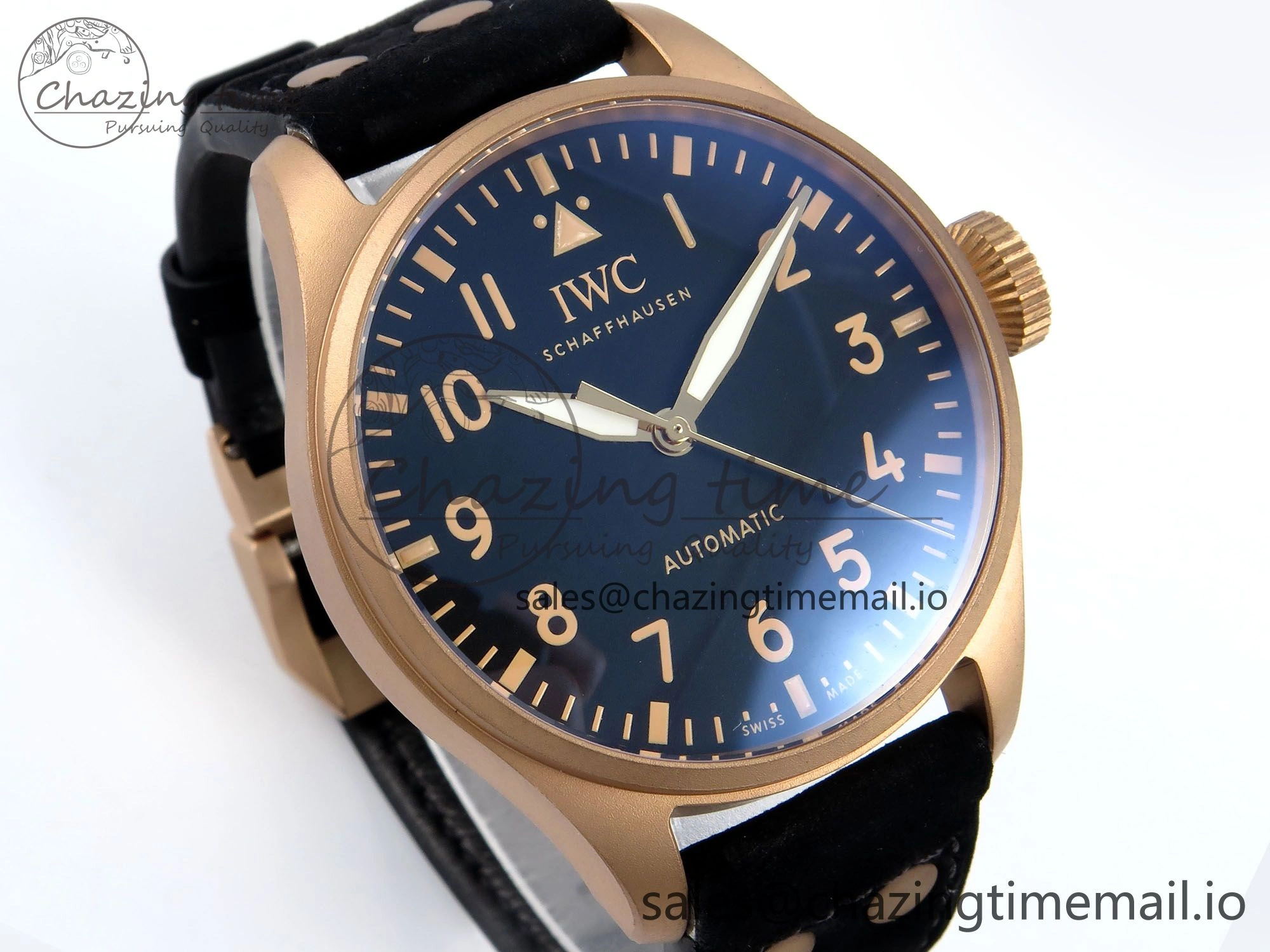 Big Pilot IW329703 M+F 1:1 Best Edition Black Dial on Black Nylon Strap MY8205