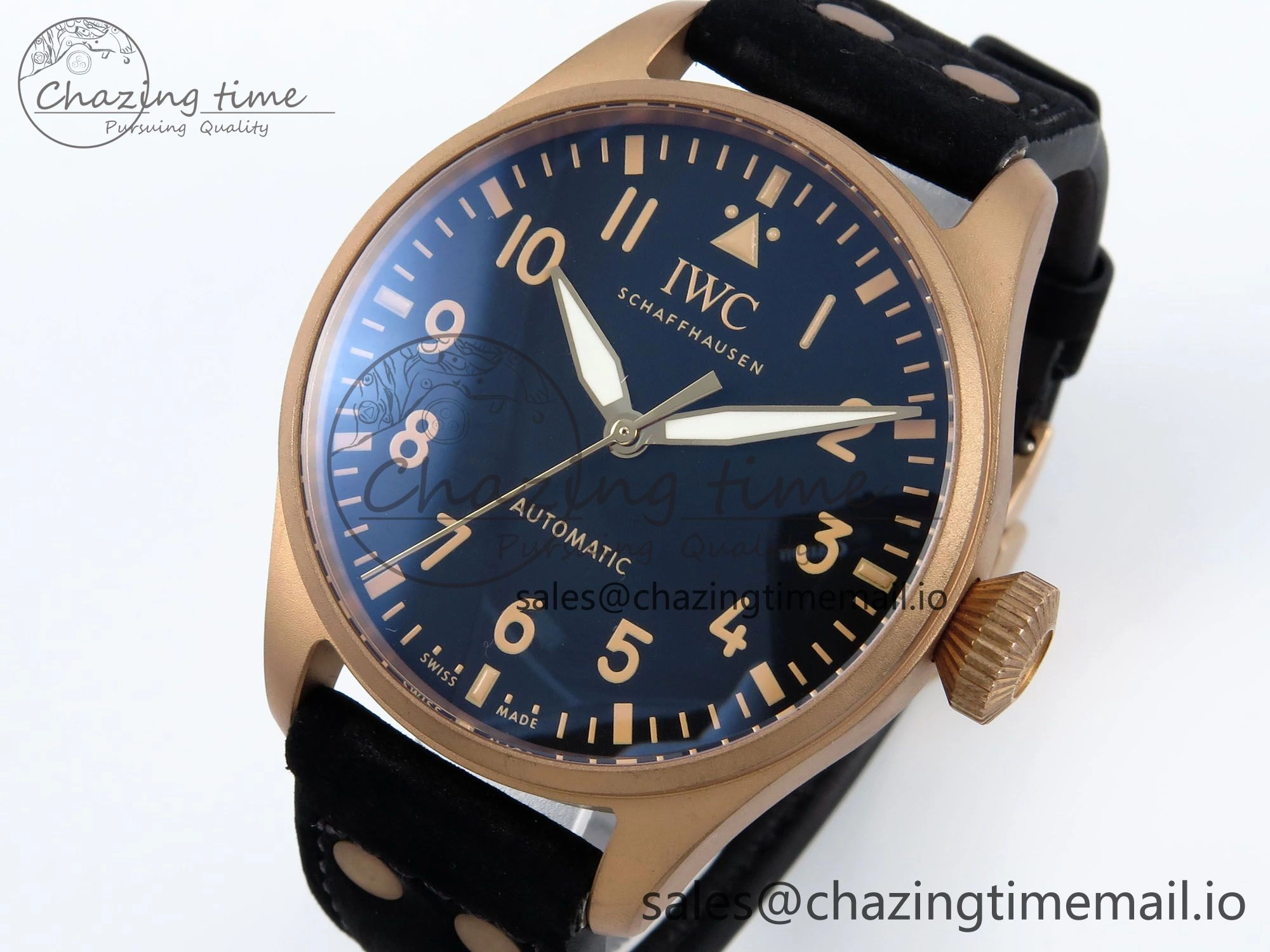 Big Pilot IW329703 M+F 1:1 Best Edition Black Dial on Black Nylon Strap MY8205