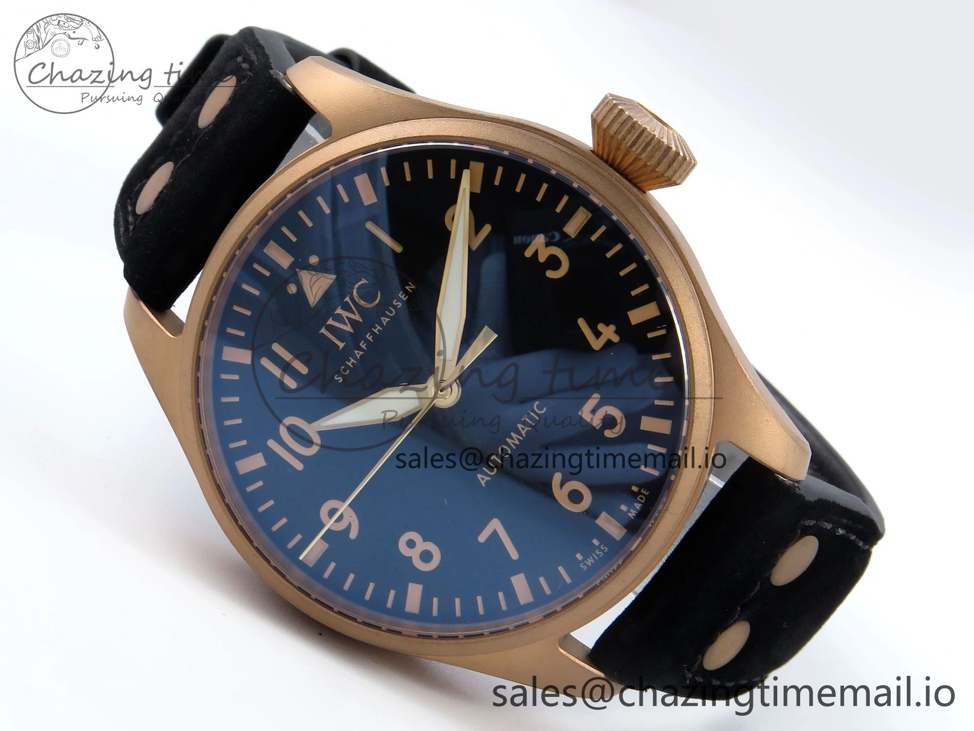 Big Pilot IW329703 M+F 1:1 Best Edition Black Dial on Black Nylon Strap MY8205