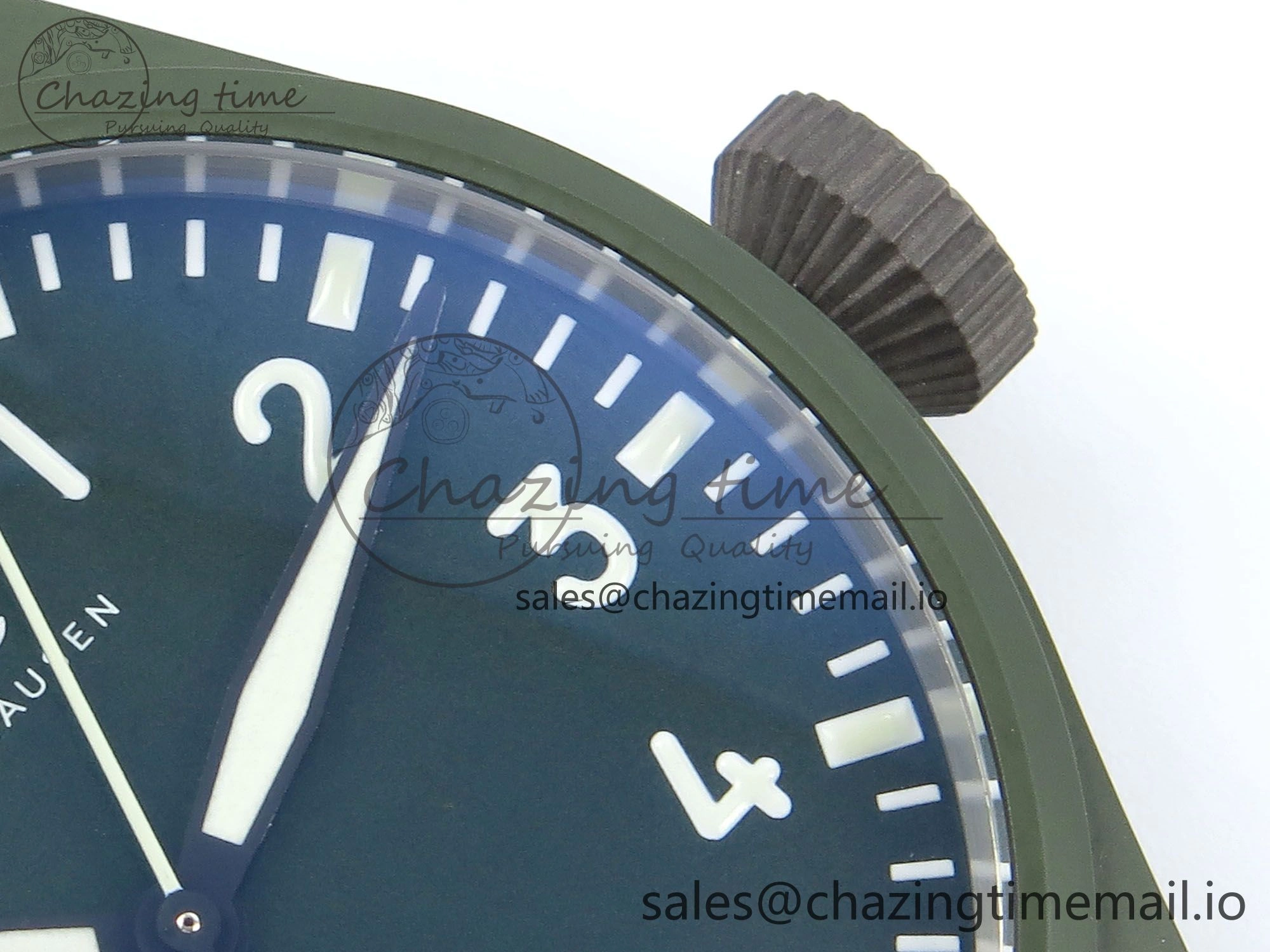 Big Pilot IW329802 M+F 1:1 Best Edition Green Dial on Green Nylon Strap MY8205