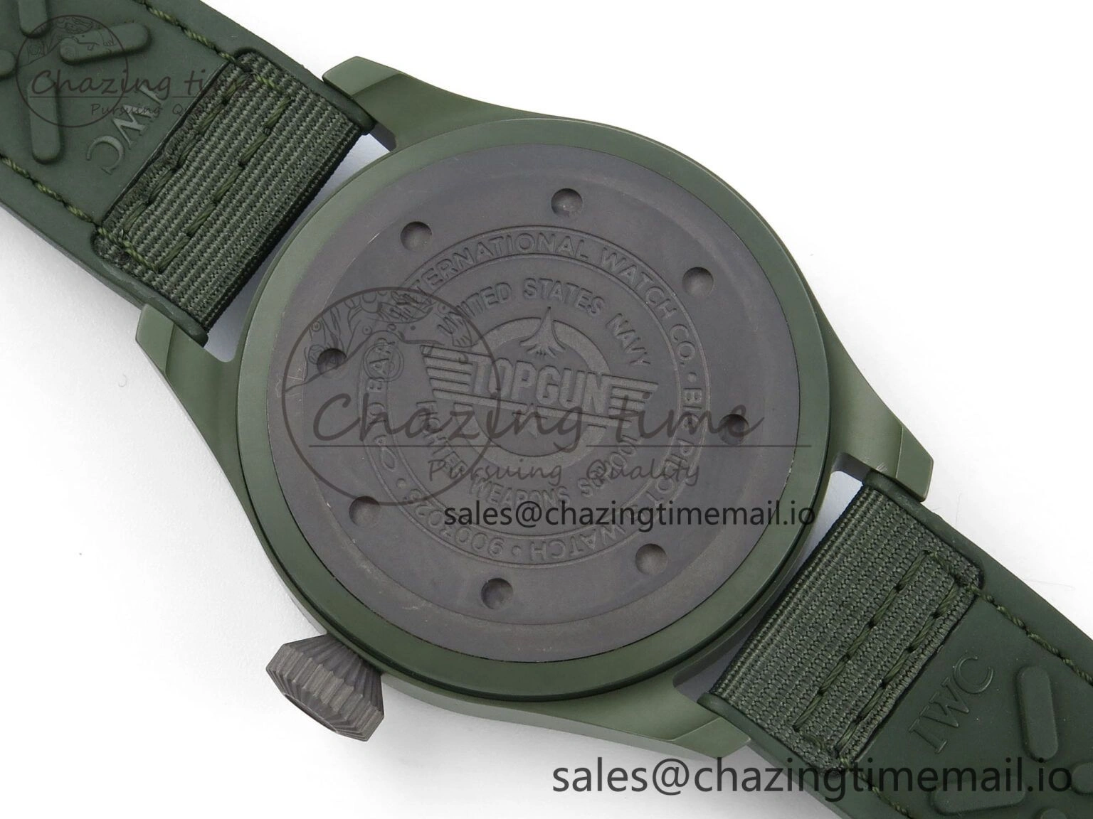 Big Pilot IW329802 M+F 1:1 Best Edition Green Dial on Green Nylon Strap MY8205