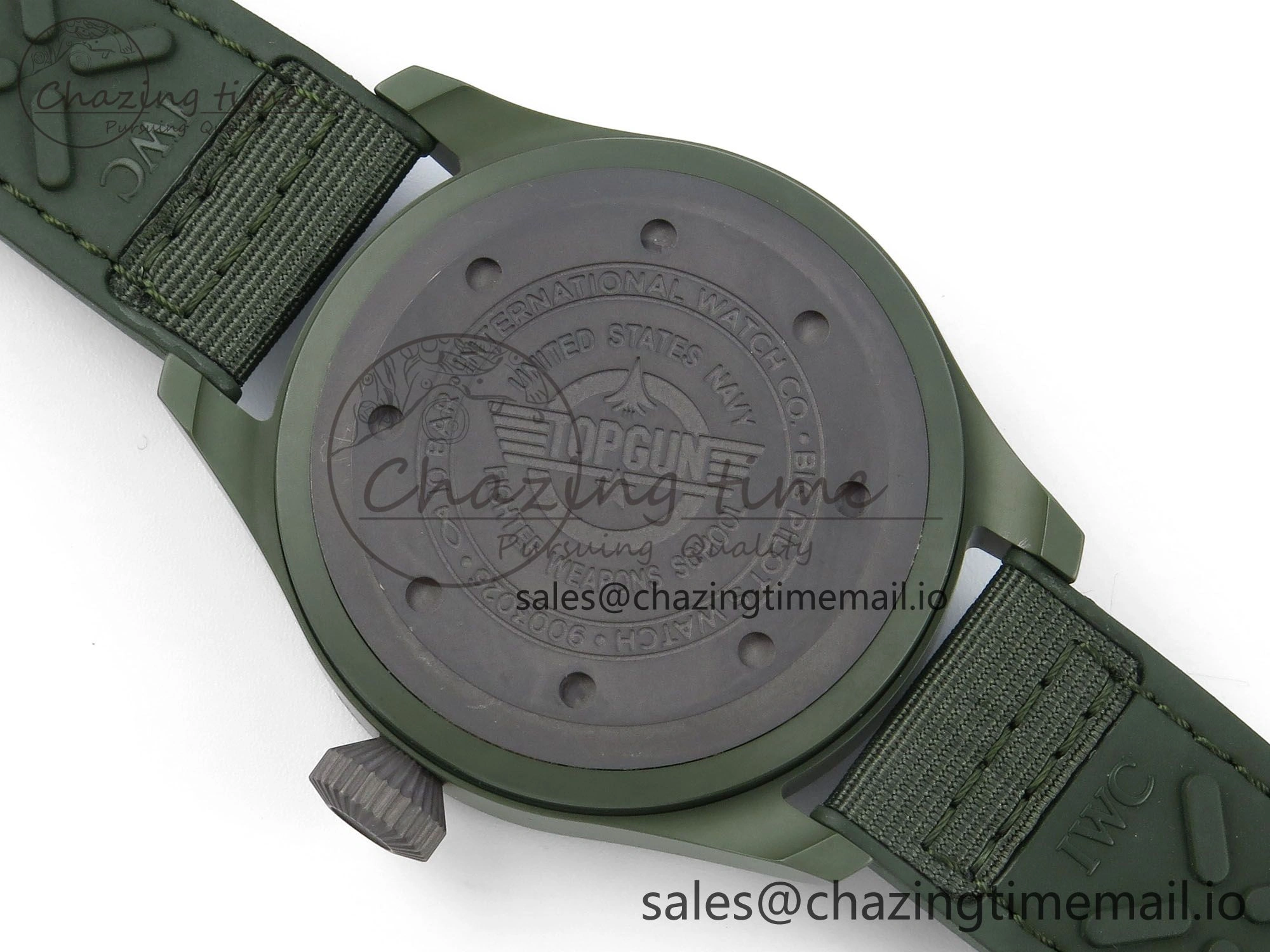 Big Pilot IW329802 M+F 1:1 Best Edition Green Dial on Green Nylon Strap MY8205