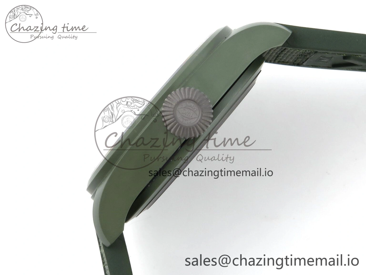 Big Pilot IW329802 M+F 1:1 Best Edition Green Dial on Green Nylon Strap MY8205