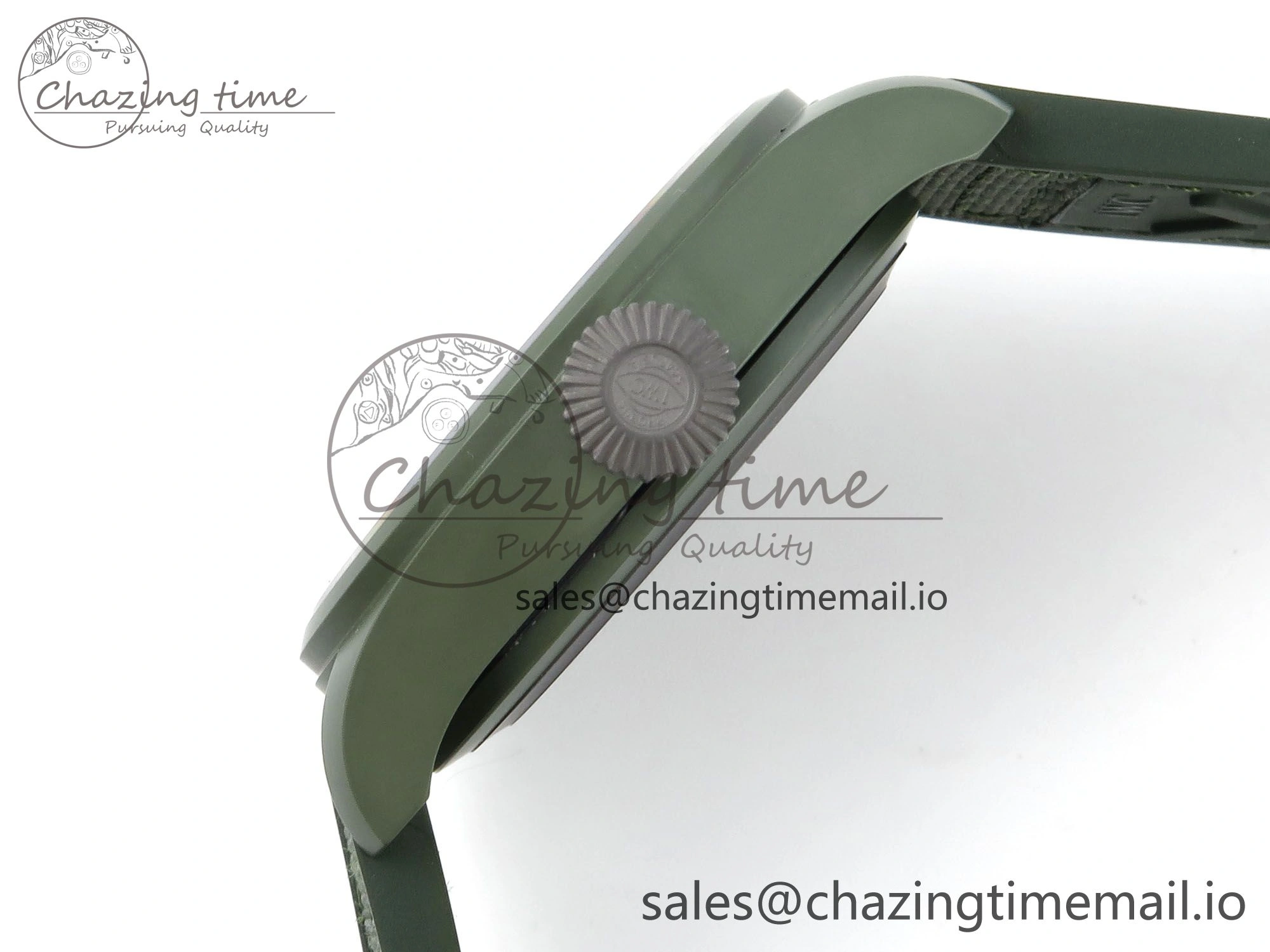 Big Pilot IW329802 M+F 1:1 Best Edition Green Dial on Green Nylon Strap MY8205