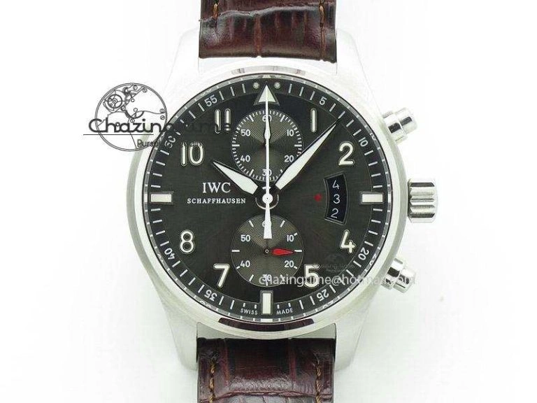 Big Pilot IW5009 Grey Dial ZF Edition Grey Dial On Brown Leather Strap A51111 (Fantasy Dial Color)