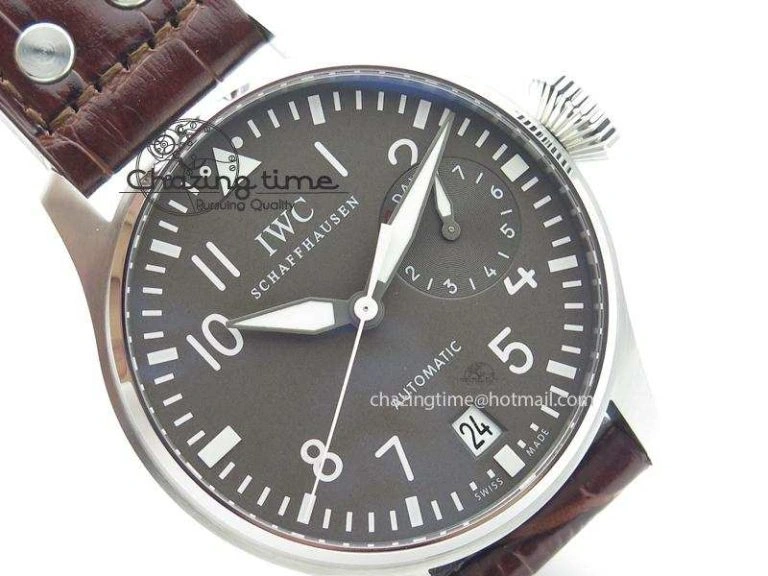 Big Pilot IW5009 Grey Dial ZF Edition Grey Dial On Brown Leather Strap A51111 (Fantasy Dial Color)