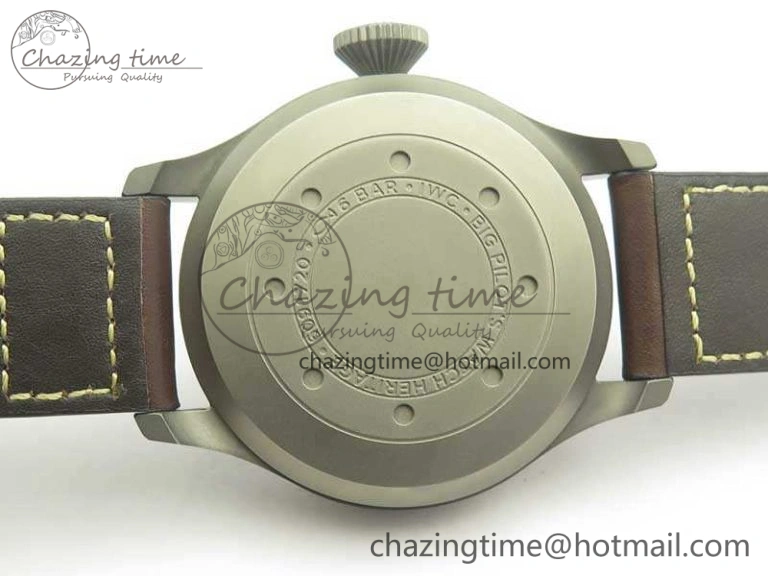 Big Pilot IW501004 Titanium ZF 1:1 Best Edition Black Dial On Brown Leather Strap A52110