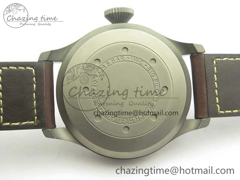 Big Pilot IW501004 Titanium ZF 1:1 Best Edition Black Dial On Brown Leather Strap A52110