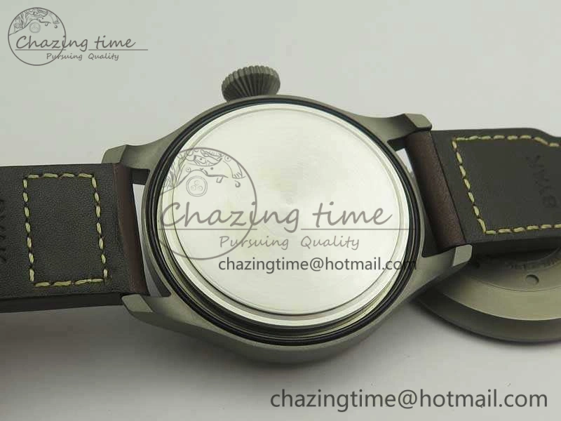 Big Pilot IW501004 Titanium ZF 1:1 Best Edition Black Dial On Brown Leather Strap A52110