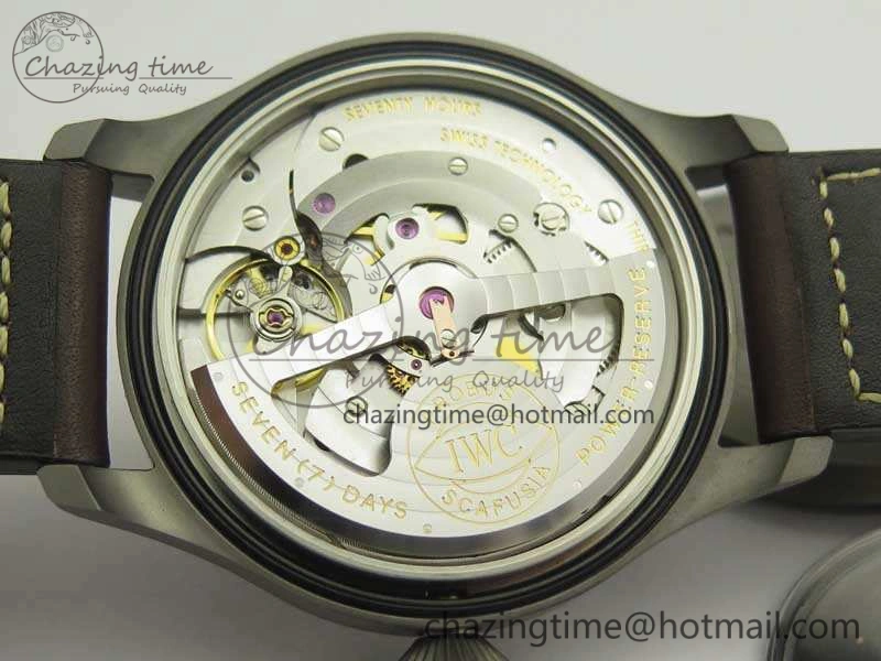 Big Pilot IW501004 Titanium ZF 1:1 Best Edition Black Dial On Brown Leather Strap A52110
