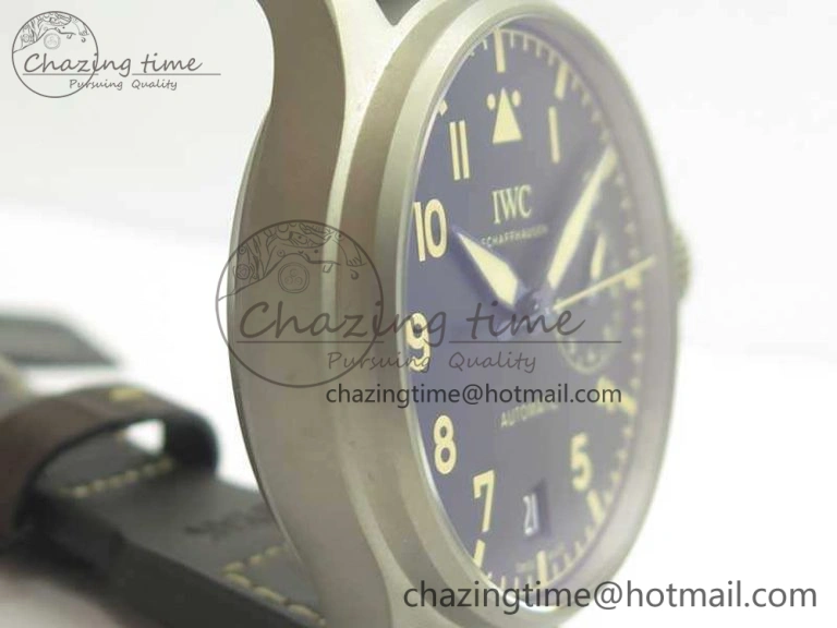Big Pilot IW501004 Titanium ZF 1:1 Best Edition Black Dial On Brown Leather Strap A52110