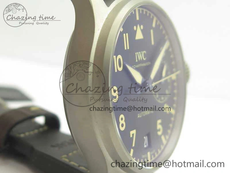 Big Pilot IW501004 Titanium ZF 1:1 Best Edition Black Dial On Brown Leather Strap A52110
