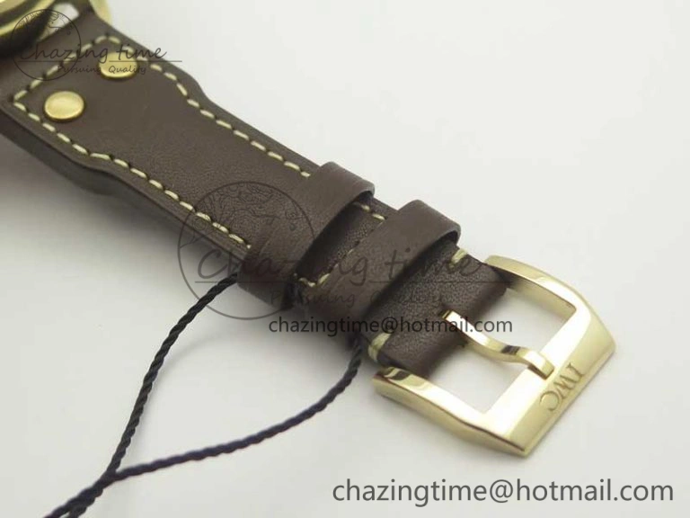 Big Pilot IW501005 Real Bronze ZF 1:1 Best Edition Black Dial on Brown Leather Strap A52000
