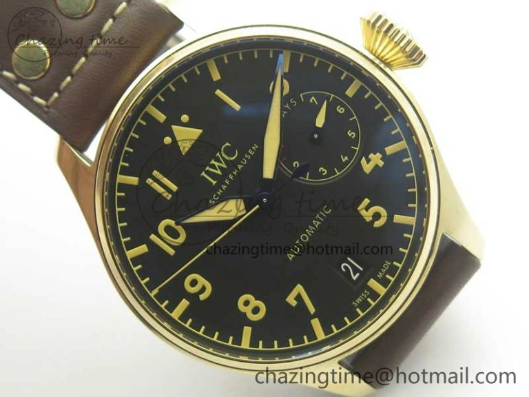 Big Pilot IW501005 Real Bronze ZF 1:1 Best Edition Black Dial on Brown Leather Strap A52000