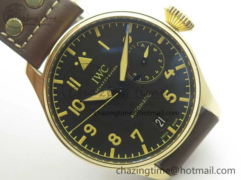 Big Pilot IW501005 Real Bronze ZF 1:1 Best Edition Black Dial on Brown Leather Strap A52000
