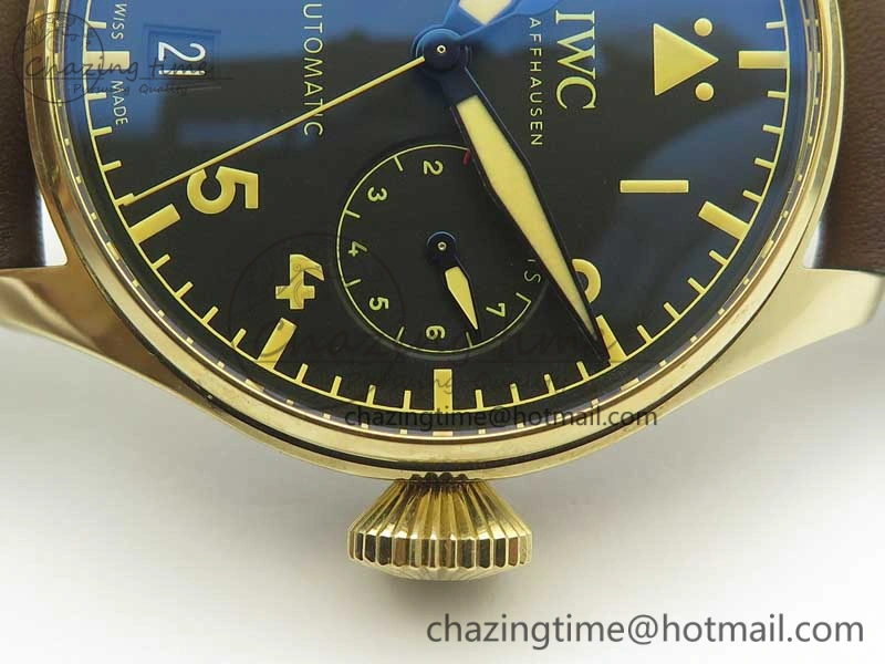 Big Pilot IW501005 Real Bronze ZF 1:1 Best Edition Black Dial on Brown Leather Strap A52000